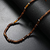 Bohemian Summer Cuboid Natural Tiger Eye & Coconut Heishi Beaded Necklaces TY7189-4-1