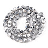Transparent Electroplate Glass Beads Strands EGLA-A035-T8mm-M01-2