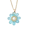 Glass & Glass Pearl Beads Pendants Necklaces for Women NJEW-MZ00106-04-2