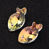 Fish Faceted K9 Glass Pendants EGLA-O006-06-1