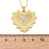 Brass Micro Pave Clear Cubic Zirconia Heart Pendant Necklaces for Women NJEW-S438-07C-G-5