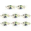 10Pcs Alloy Enamel Fish Links Connectors ENAM-YW0005-86B-1