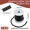 1 Roll Round Braided Cowhide Leather Cord NWIR-CL0001-01B-2