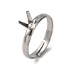 304 Stainless Steel Cuff Ring Components STAS-D372-01P-05-1