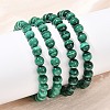 Natural Malachite Beaded Stretch Bracelets BJEW-A045-01C-1