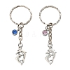 2Pcs Valentine's Day Alloy Glass Keychain KEYC-YW00188-1