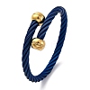 304 Stainless Steel Torque Bangles for Women BJEW-P310-22BL-4