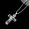 Stainless Steel Hollow Cross Pendant Necklaces ZL9488-2-1