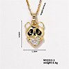 Brass Rhinestone Heart Bear Pendant Necklaces for Women RX9278-2-1