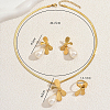 Elegant Stainless Steel Bowknot Earrings & Necklaces & Rings Sets for Women BO7073-2