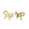 Bowknot CCB Plastic Stud Earrings for Women EJEW-Q382-07G-2