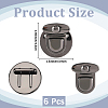 6Pcs Flat Round Alloy Bag Tuck Lock Clasps FIND-CP0003-23B-2