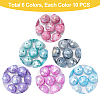   60Pcs 6 Color Opaque Baking Painted Glass Beads Strands EGLA-PH0001-19-5