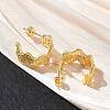 Brass Micro Pave Cubic Zirconia Stud Earrings for Women KK-CBA760A-02G-3