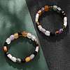 Natural Mixed Gemstone Beaded Stretch Bracelets for Women Men BJEW-M049-11A-2