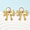 201 Stainless Steel ABS Plastic Pearl Stud Earrings EJEW-Z151-13G-06-3