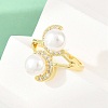 Brass Micro Pave Cubic Zirconia Finger Rings for Women RJEW-D340-02G-08-5