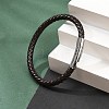 Ion Plating(IP) Braided Leather Cord Bracelets for Men BJEW-Z081-09-3