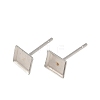 Tarnish Resistant Earring Cabochon Settings 304 Stainless Steel Ear Studs Blank Settings STAS-Q170-09-1