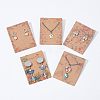 Fingerinspire 5 Patterns Cardboard Necklace Earring Set Display Cards CDIS-FG0001-36-6