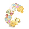 Multicolor Brass Enamel Cuff Bangles for Women BJEW-G787-02G-01-4