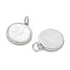 Rack Plating Brass & Natural White Shell Pendants SH-CBA6629-32P-2
