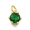 Brass Pave Cubic Zirconia Pendants KK-V002-23G-06-1