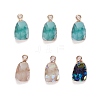 6Pcs Druzy Resin Pendants RESI-FS0001-16-1