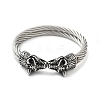 Viking 304 Stainless Steel Open Cuff Bangles for Men BJEW-U001-07L-AS-1