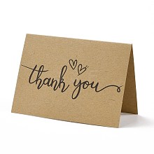 Kraft Paper Thank You Greeting Cards DIY-F120-01J