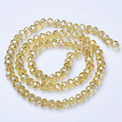 Electroplate Glass Beads Strands EGLA-A034-T4mm-B18-1