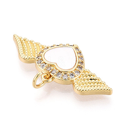 Brass Micro Pave Clear Cubic Zirconia Pendants KK-N268-68G-1