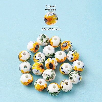 Handmade Porcelain Beads PORC-YW0001-07B-1