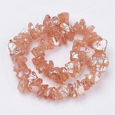 Electroplated Natural Quartz Crystal Bead Strands G-F336-06-1