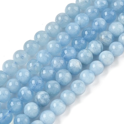 Natural Aquamarine Beads Strands G-D327-C03-6mm-1