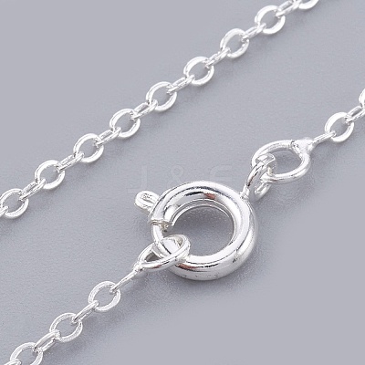 Silver Color Plated Brass Necklaces X-NJEW-SW028-28inch-S-1