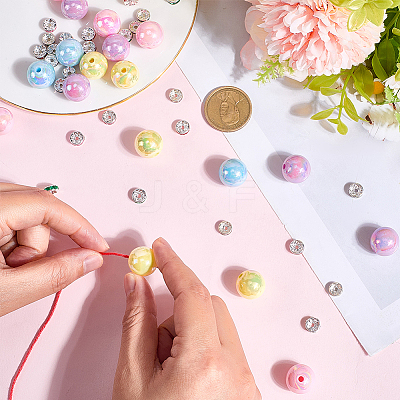 50Pcs Round Opaque Acrylic Beads MACR-SC0002-35-1