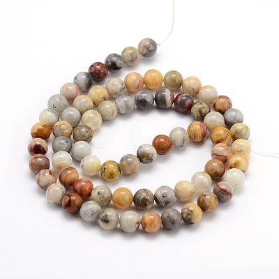 Natural Gemstone Round Bead Strands G-J303-10-6mm-1