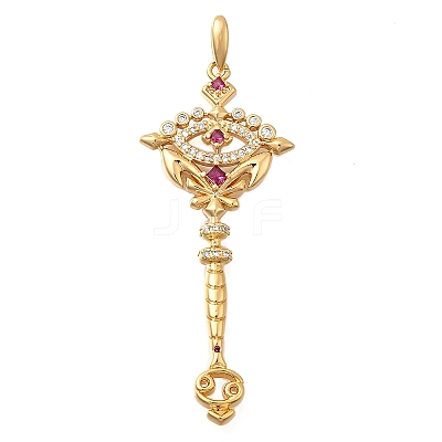 Brass Micro Pave Cubic Zirconia Big Pendants X1-KK-B147-04G-02-1