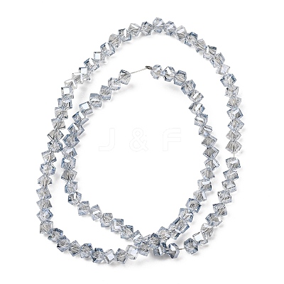 Electroplate Transparent Glass Beads Strands GL-CBA7A17-01A-05-1