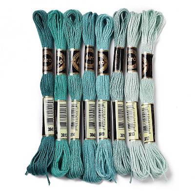 8 Skeins 8 Colors 6-Ply Polyester Embroidery Floss OCOR-M009-01A-06-1