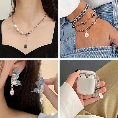 10Pcs 5 Colors Dyed Natural Cultured Freshwater Pearl Pendants PALLOY-YW00041-1