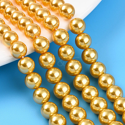 Baking Paint Pearlized Glass Pearl Bead Strands HY-N002-8mm-A08-1