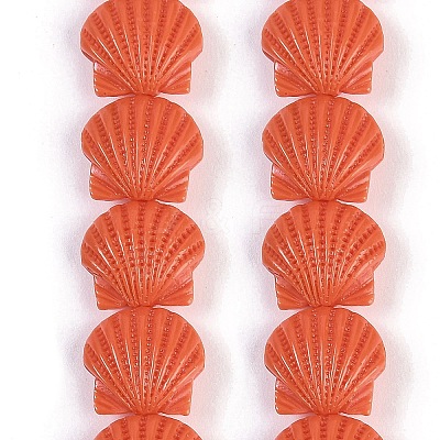 Synthetic Coral Dyed Carved Beads Strands CORA-K009-05B-02-1