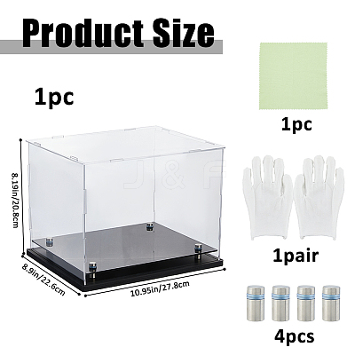 Rectangle Transparent Acrylic Toys Action Figures Display Boxes ODIS-WH0038-220A-1
