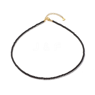 Natural Dyed & Heated Black Agate Beaded Necklaces for Women NJEW-JN03789-06-1