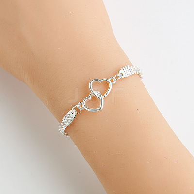 Double Heart Alloy Link Bracelets FS-WGC61CE-02-1