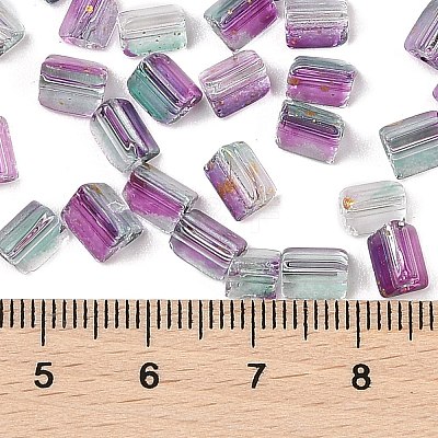 Transparent Spray Painted Glass Seed Beads SEED-L011-10A-02-1