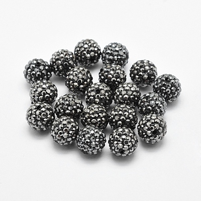 Handmade Polymer Clay Rhinestone Beads RB-L030-18A-10mm-1