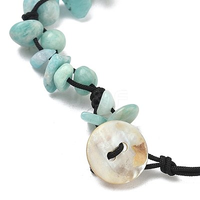 Chip Natural Amazonite Beaded Anklets AJEW-PH01371-09-1